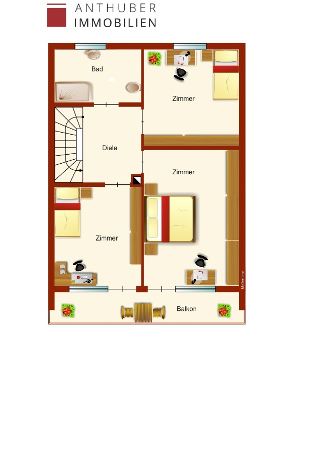Grundriss_OG Reihenendhaus Augsburg