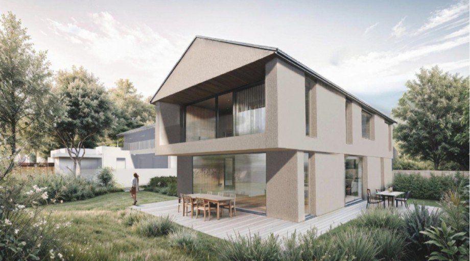 Visualisierung eines Einfamilienhauses Wohngrundst�ck Neus��