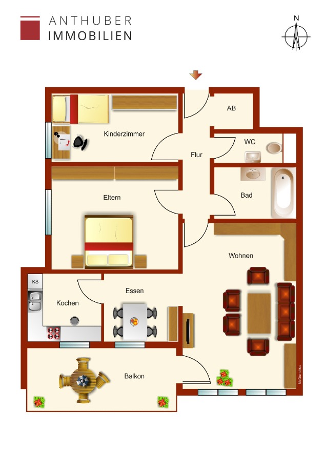 Grundriss Etagenwohnung Gersthofen