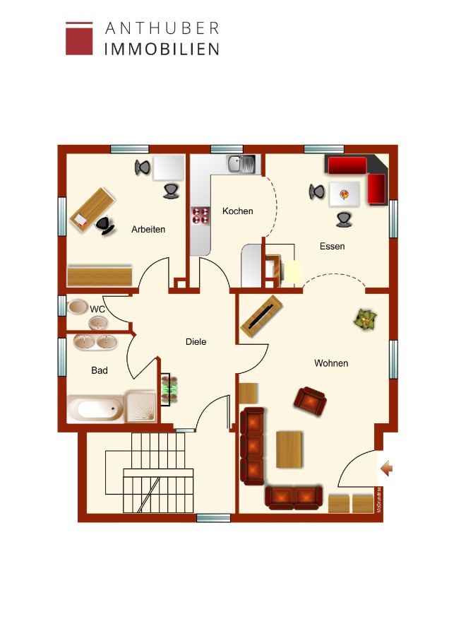 Grundriss EG Mehrfamilienhaus Fischach