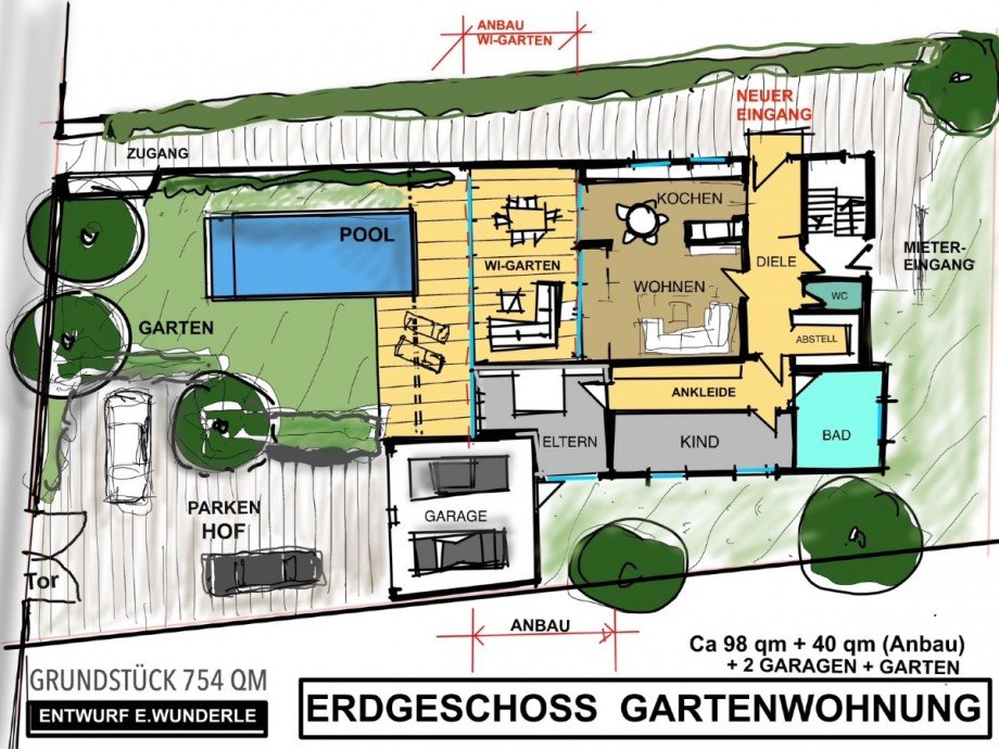 Vorschlag Gartenwohnung Wunderle Mehrfamilienhaus Augsburg