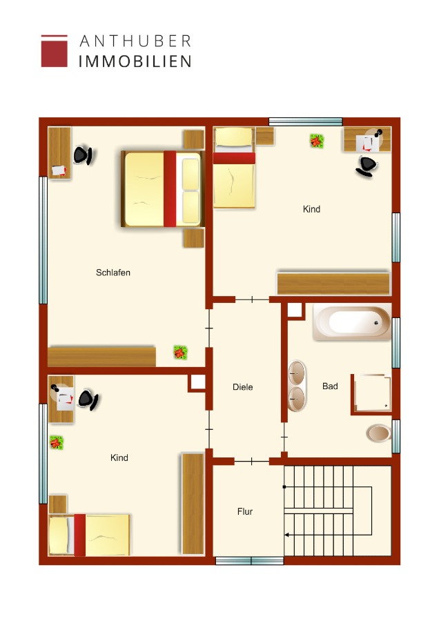 Grundriss OG Einfamilienhaus Gessertshausen