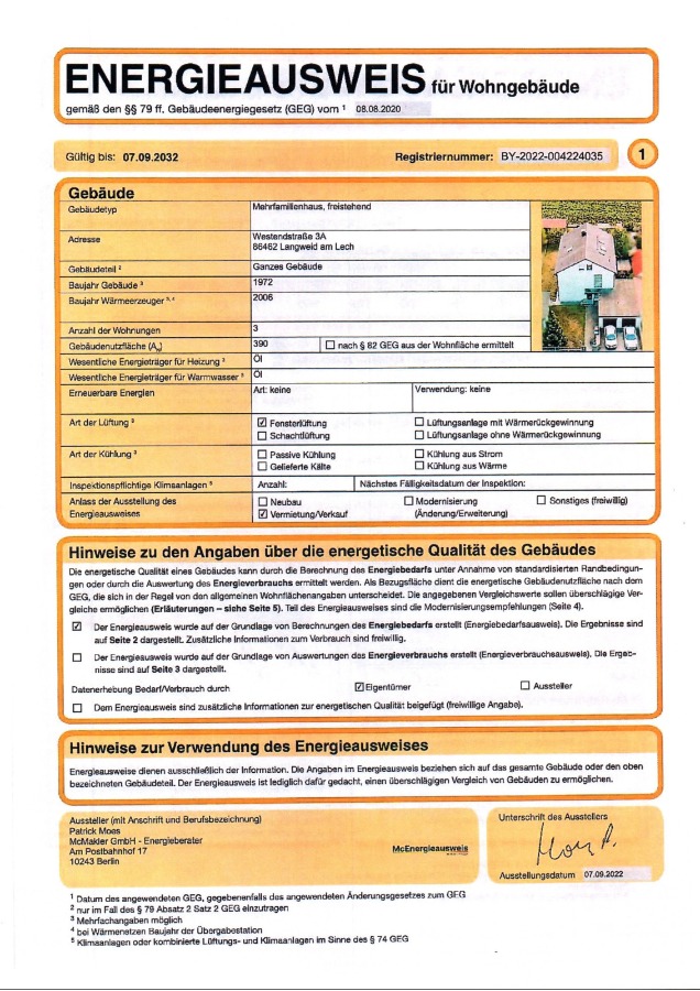 Energieausweis1 Mehrfamilienhaus Langweid am Lech
