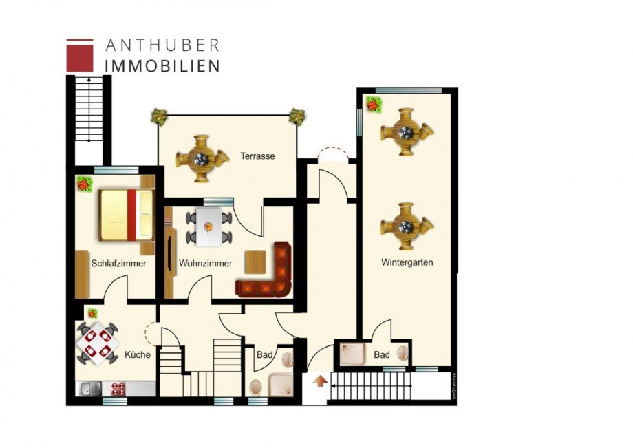 Grundriss Erdgeschoss Doppelhaush�lfte Augsburg