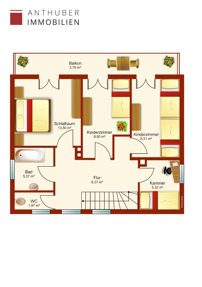 Grundriss OG Einfamilienhaus Neus��