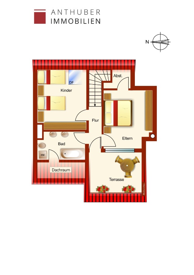 Grundriss Schlafbereich Maisonettewohnung Neus��