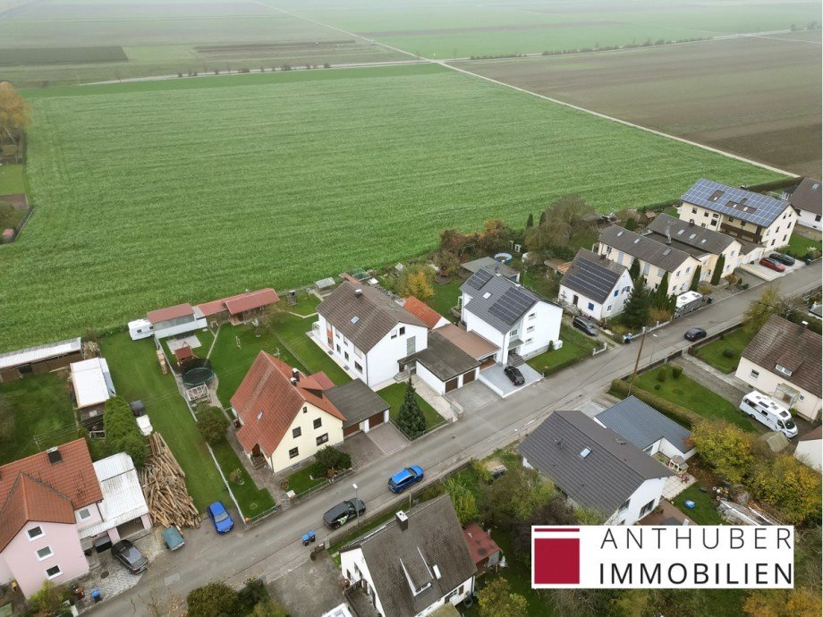 Blick aufs freie Feld Mehrfamilienhaus Langweid am Lech