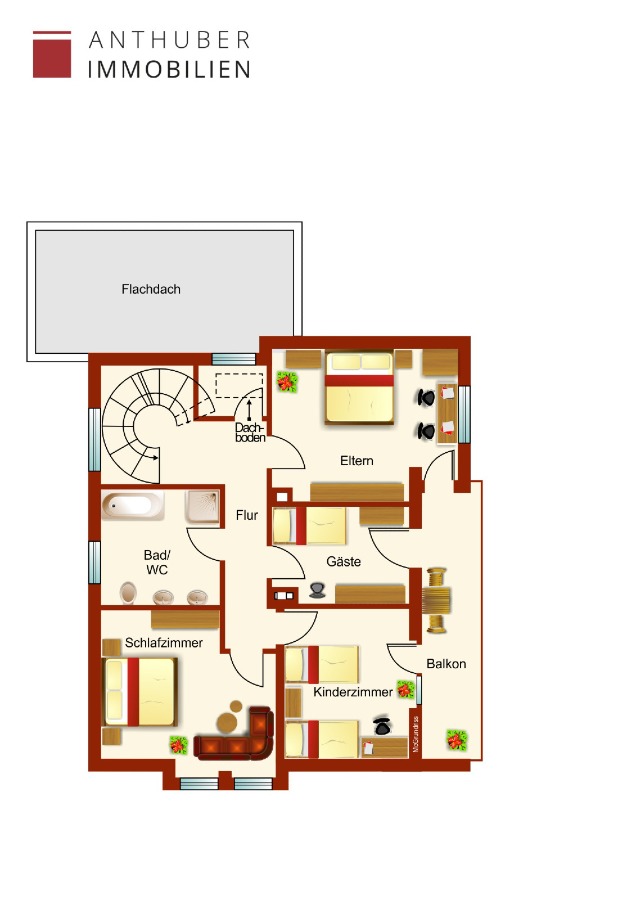 Grundriss Obergeschoss Einfamilienhaus Langweid