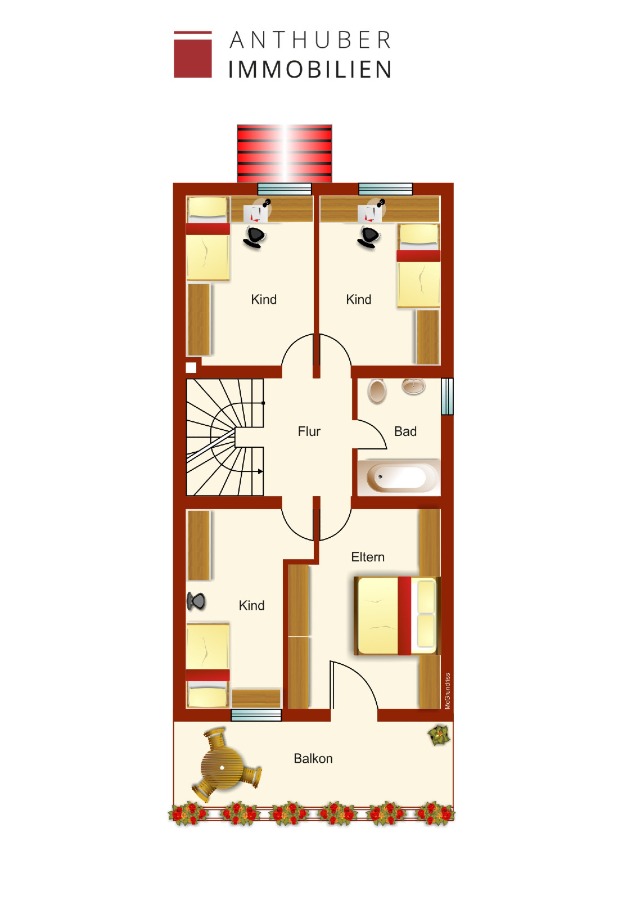 Obergeschoss Reihenmittelhaus Germering