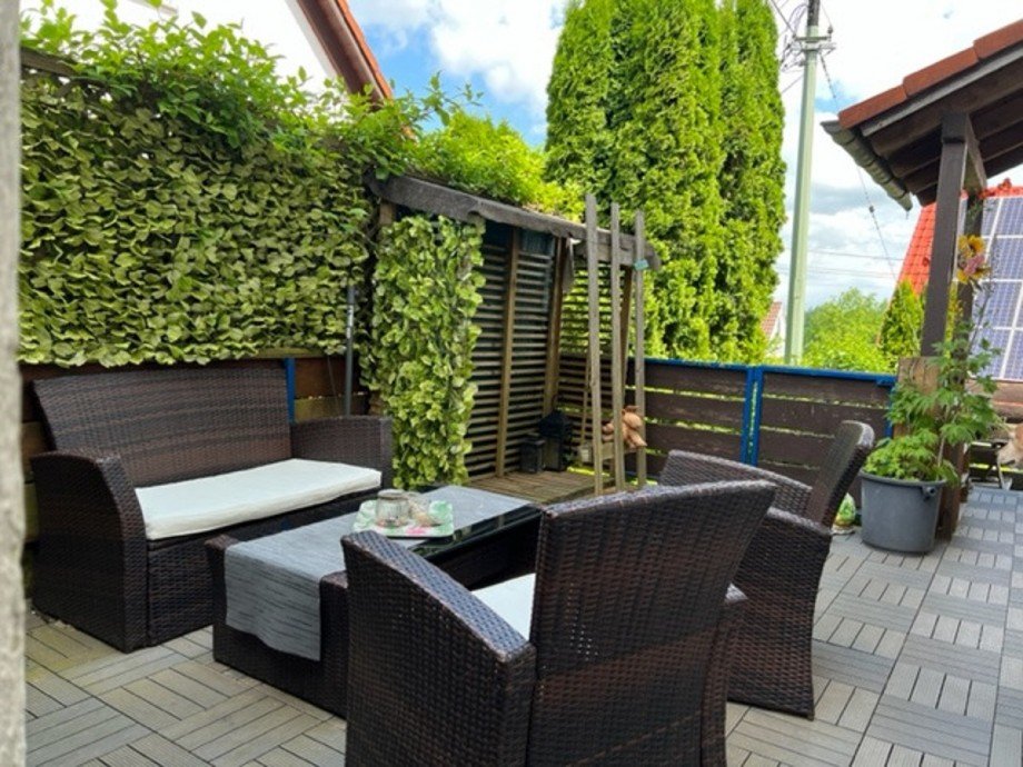 Sitzbereich im Garten Einfamilienhaus Welden