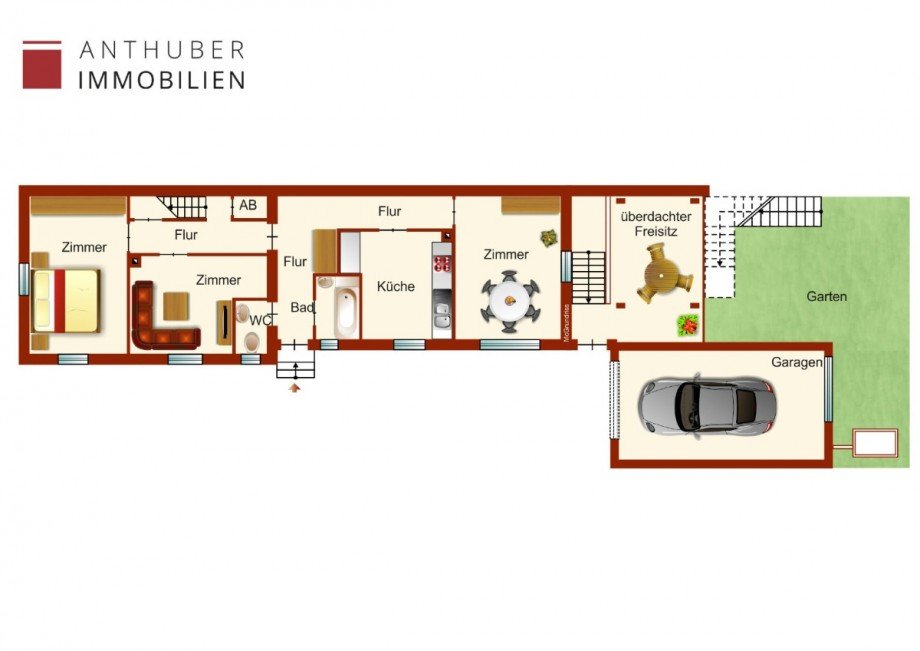 Grundriss Erdgeschoss Doppelhaush�lfte Augsburg