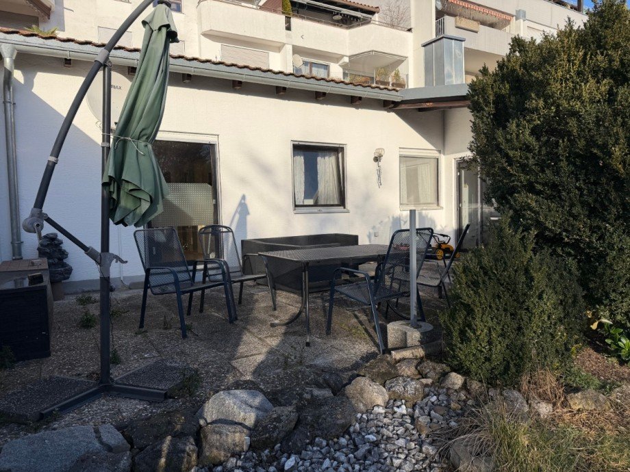 Blick auf den Bungalow vom Garten aus Haus Neus��