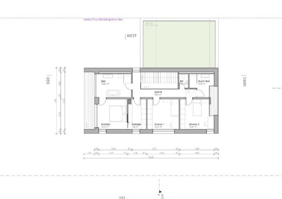 Planungsgrundriss OG Wohngrundst�ck Neus��