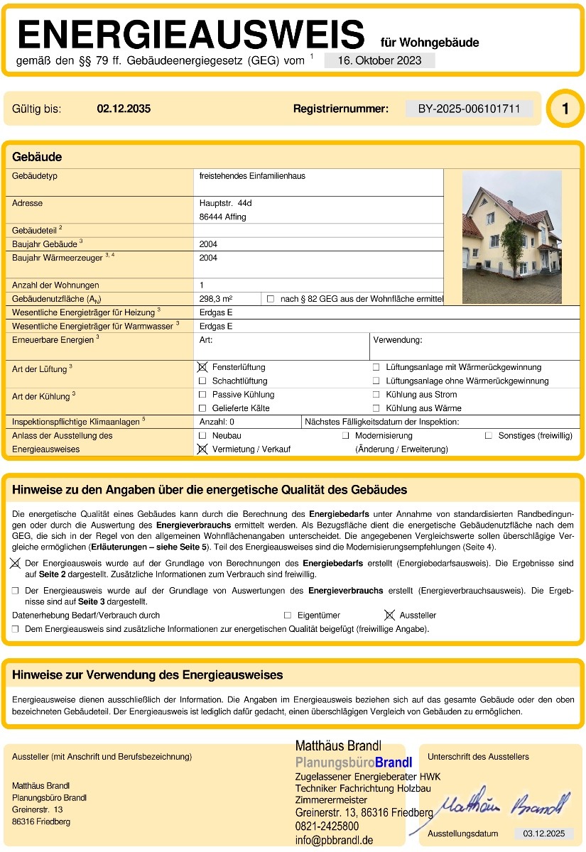2026-09-28 Energie_ Energieausweis_GEGTeil1 Einfamilienhaus Affing
