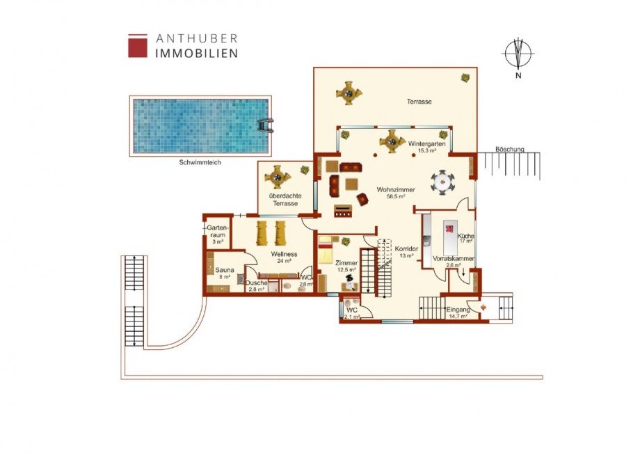Grundriss 1. OG Villa Diedorf