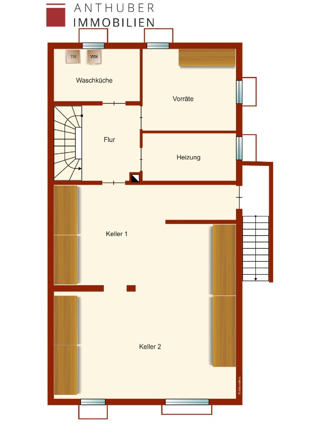 Grundriss Kellergeschoss Reihenendhaus Augsburg