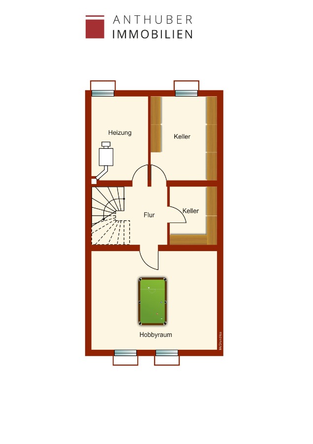 Grundriss Kellergeschoss Reihenmittelhaus Germering